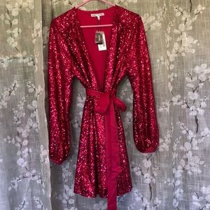 Gorgeous Express hot pink sequin dress